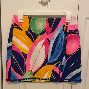 Mini skort with elastic waistband, multi-colored design #miniskort #multicolor